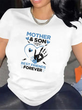 Short-Sleeved T-Shirt Featuring a Design for Mothers And Sons As Best Friends Forever. Perfect for Lounging at Home, Made from Durable And Comfy Fabric