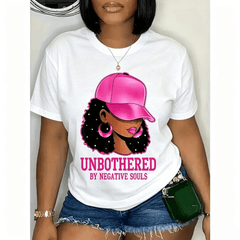 100% Cotton African American Afro Queen Sassy Black Woman Unbothered T-Shirt T-Shirt For Men And Women