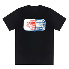 Vintage Sardines T-Shirt, Retro Fish Tattoo Graphic Tee for Men Women