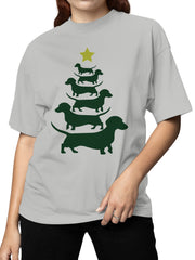 Dachshund Christmas Tree Womens Graphic Tee