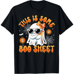 This is Some Boo Sheet Ghost Bow Halloween Women T-Shirt