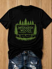 Comfortable And Soft T-shirt, Spring Summer Womens Clothing, National Forest Land Of Abracity Design, Popular Printed with Fun Prints