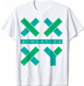 Athletics XX XY Graphic T‑Shirt, Unisex Modern Geometric Print Short‑Sleeve Cotton Tee for Casual Sporty Style