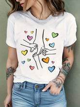 Same-style Summer Short-sleeve T-shirt for Women, Printed and Fashionable