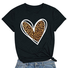 Tbopshirt Womens Tops,Valentine's Day T-Shirts for Women Graphic Tees,Plus Size Tops,Valentines Day Print Round Neck Short Sleeve T-Shirt Novelty Love Heart Graphic Tops S-XXXL