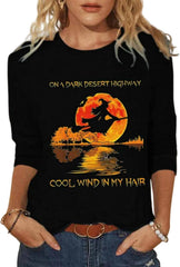 Woffccrd Womens Casual Halloween 3/4 Sleeve Crew Neck Tee Shirts Leopard Pumpkin Shirts Thanksgiving Fall Tops