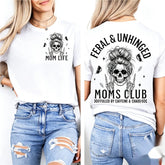 Feral and Unhinged Moms Club Shirt, Skeleton Coffee Mom Shirt, Edgy Mom Tee