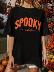 Oversized Halloween Shirts for Women Spooky Season Shirt Skeletons Costume