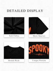 Oversized Halloween Shirts for Women Spooky Season Shirt Skeletons Costume