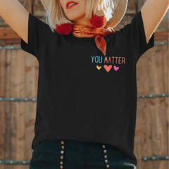 Fkatuzi Women Dear Person Behind Me Shirt You are Enough Tshirt You Matter Inspirational Positive Graphic Tees Cotton Tops