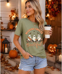 Making Smiles Bootiful Shirt Funny Halloween Dentist Shirt for Women