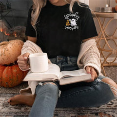 Halloween Spooky Shirt for Women: Spooky Season Tshirt Funny Ghost T-Shirt