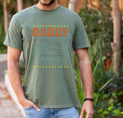 Daddy Daily Value T-Shirt – Funny Nutrition Label Graphic Tee for Dad, Best Job Ever Father’s Day Gift, Cute Dad Joke Shirt, Fatherhood Humor Apparel, Cool Casual T-Shirt for Men