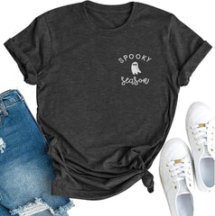 Halloween T Shirt Women Spooky Season Ghost Tshirts Fall Sanderson Shirt