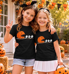 Kids Halloween Shirt Unisex Boys Girls Pumpkin Ghost Graphic Tee