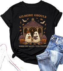 Halloween Shirt for Women Vintage Graphic Witchy Tees Fall Holiday Tops