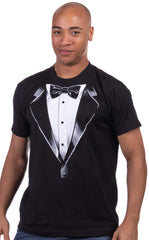 Men Funny Tuxedo Graphic T‑Shirt, Fake Suit Bow Tie Short‑Sleeve Tee, Novelty Party Humor Casual Top for Festival Concert Costume,Men Tshirts