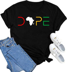 SUWATOIN Womens Black Pride Shirts Black History Month T-Shirt Juneteenth Tee African American Melanin Short Sleeve