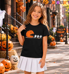 Kids Halloween Shirt Unisex Boys Girls Pumpkin Ghost Graphic Tee