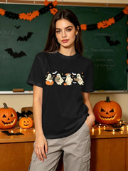 Womens Halloween Reader Shirts Ghost Pumpkin T-Shirt