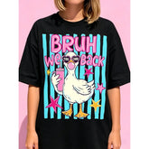 Bruh We Back Teacher Shirt, Funny Goose Teacher Tee, Back To School Graphic T-Shirt