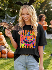 Women Halloween Shirt Oversized Funny Ghost Pumpkin Graphic Fall Tee