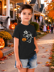 Toddler Boys Girls Halloween Shirt Pumpkin T-Shirt Kids Halloween Cotton Short Sleeve Cute Graphic Tee Top for 3-12 Year Kids