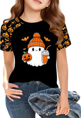 Ithalt Kids Halloween Shirt for Girls Boys Ghost Tshirt Spooky Season Tee
