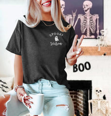Halloween T Shirt Women Spooky Season Ghost Tshirts Fall Sanderson Shirt