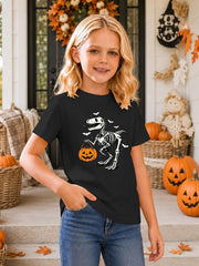 Toddler Boys Girls Halloween Shirt Pumpkin T-Shirt Kids Halloween Cotton Short Sleeve Cute Graphic Tee Top for 3-12 Year Kids