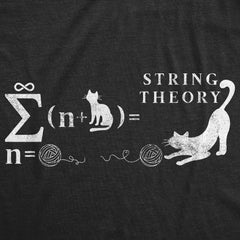 Mens String Theory T Shirt Funny Cat Math Science Nerdy Tee