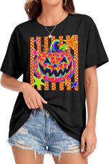 Women Halloween Shirt Oversized Funny Ghost Pumpkin Graphic Fall Tee