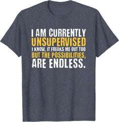 I'm Currently Unsupervised Funny Sarcastic T-Shirt