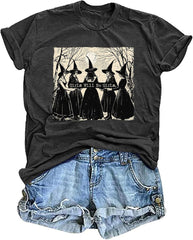 Halloween Witch Shirts for Women Girls Will Be Girls Spooky Season T Shirt