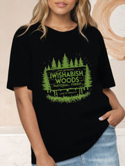 Comfortable And Soft T-shirt, Spring Summer Womens Clothing, National Forest Land Of Abracity Design, Popular Printed with Fun Prints