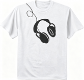 Men’s DJ Headphone Graphic T‑Shirt, Music Lover Headphone Line Art Short‑Sleeve Casual Men Tshirts