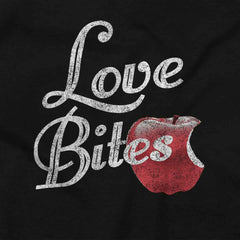 Love Bites Funny Single Valentine Day Womens Slim Fit Graphic Tee Brisco Brands S