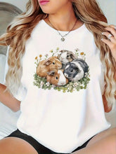 Women'S Casual Short Sleeve T-Shirt | Adorable Guinea Pig Print Color Design For Everyday Use
