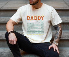Daddy Daily Value T-Shirt – Funny Nutrition Label Graphic Tee for Dad, Best Job Ever Father’s Day Gift, Cute Dad Joke Shirt, Fatherhood Humor Apparel, Cool Casual T-Shirt for Men