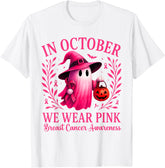 Breast Cancer Halloween in October We Wear Pink Unisex T-Shirt