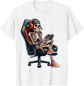 Skeleton Gamer Halloween Video Game Costume for Boys Unisex T-Shirt