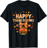 Happy Thanksgiving Funny Turkey Family Dinner Fall Unisex T-Shirt