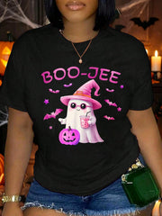 Boo-Jee Ghost - Cute Pink Ghost Halloween Design T-Shirt