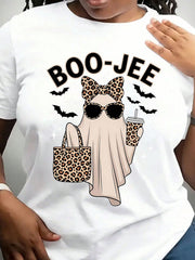 Boo-Jee Ghost T-Shirt, Leopard Ghost Tee, Ghost Coffee Shirt, Funny Fall Shirt, Ghost Tee, Girly Halloween Gift, Boojee Shirt