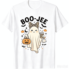 Boo‑Jee Ghost Unisex T‑Shirt, Leopard Ghost Halloween Tee