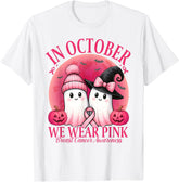 Breast Cancer Halloween Cute in October We Wear Pink Unisex T-Shirt