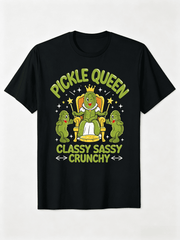 Classy Sassy Crunchy Tee Pickle Queen Lover Funny Graphic Top