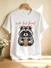 Cute But Feral Shirt Funny Trash Panda Gift Casual Wear