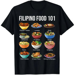 Filipino Food 101 Popular Pinoy Food Funny Cool Filipino T-Shirt Classic Cotton