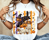Halloween Dachshund Graphic T?Shirt, Women Crew Neck Short Sleeve Tee, Witch & Mummy Dachshund Pumpkin Bat Ghost Print, Spooky Fall Casual Top, Dog Lover Halloween Party Gift